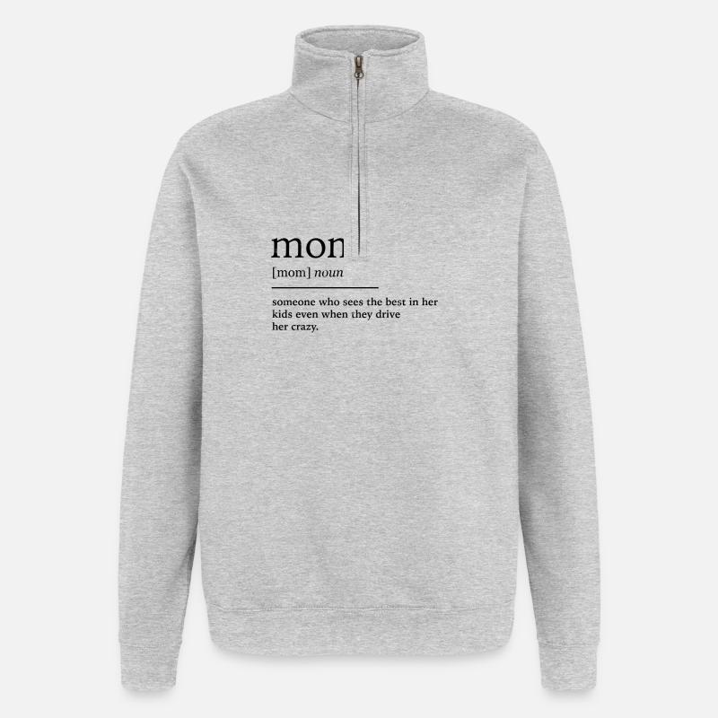 Mutter - Quarter-Zip-Sweatshirt - Grau meliert