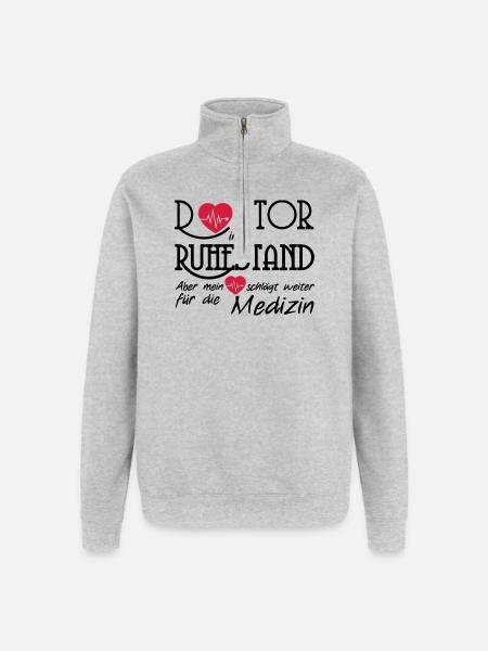 Doktor Ruhestand Rente Arzt Medizin Geschenk - Quarter-Zip-Sweatshirt - Grau meliert