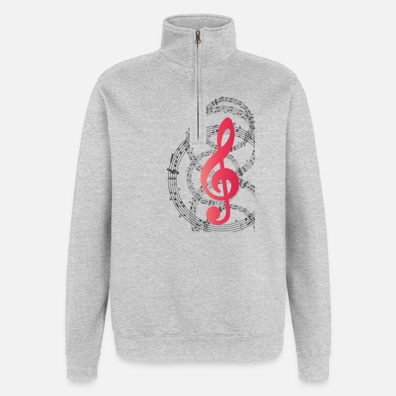 Music clef - Quarter-Zip Sweatshirt - heather grey