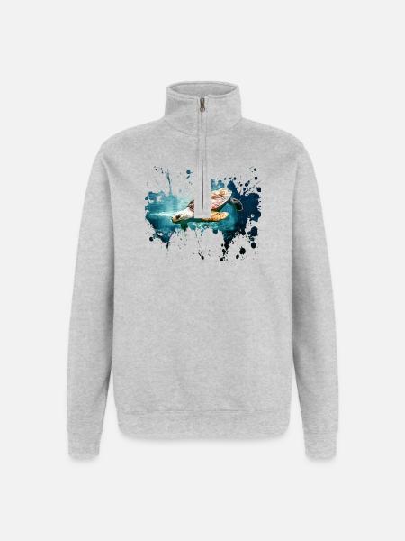 Petcontest turtle - Quarter-Zip Sweatshirt - heather grey