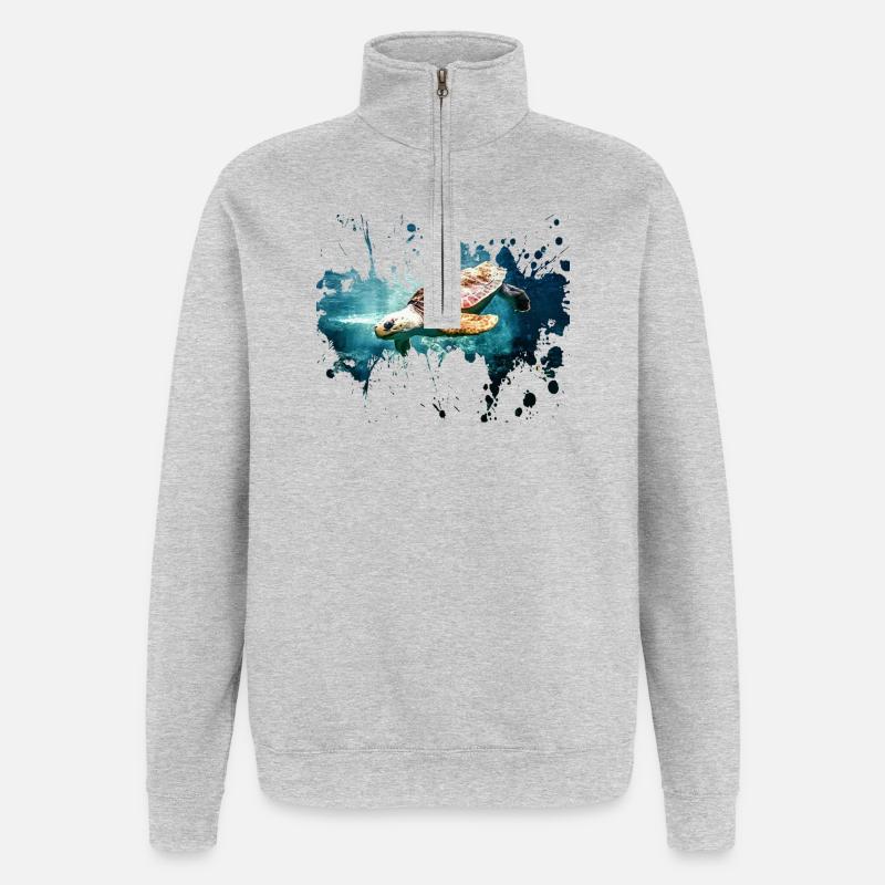 Petcontest turtle - Quarter-Zip Sweatshirt - heather grey