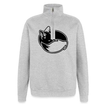 Foxy Brown Firefox - Quarter-Zip Sweatshirt - heather grey - Front - AI Model Female 172 light (172cm) & AI Model Male 178 dark (178cm)