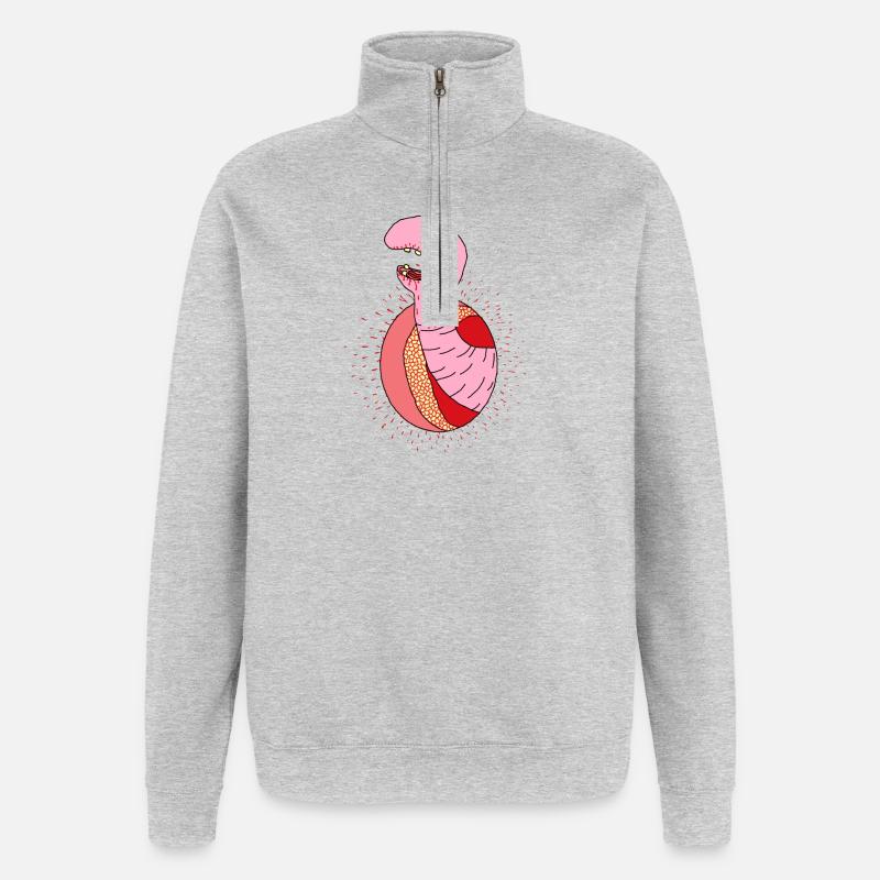 Évasion extraterrestre - Sweat à zip 1/4 - gris chiné