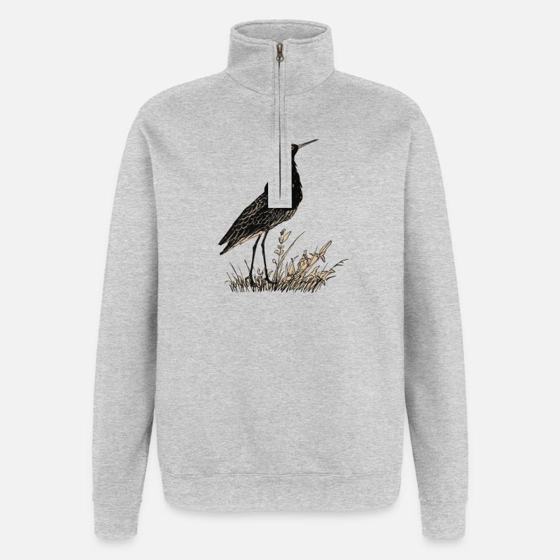 Vogel - Quarter-Zip-Sweatshirt - Grau meliert