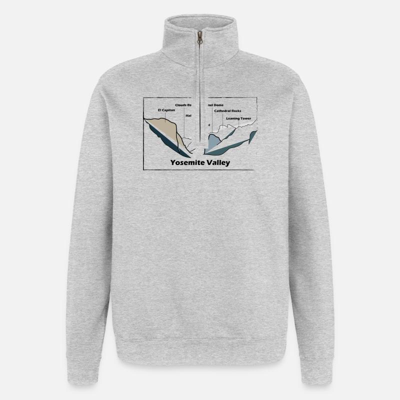 Vallée de Yosemite - Sweat à zip 1/4 - gris chiné