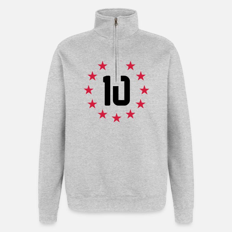 10 ans - Sweat à zip 1/4 - gris chiné