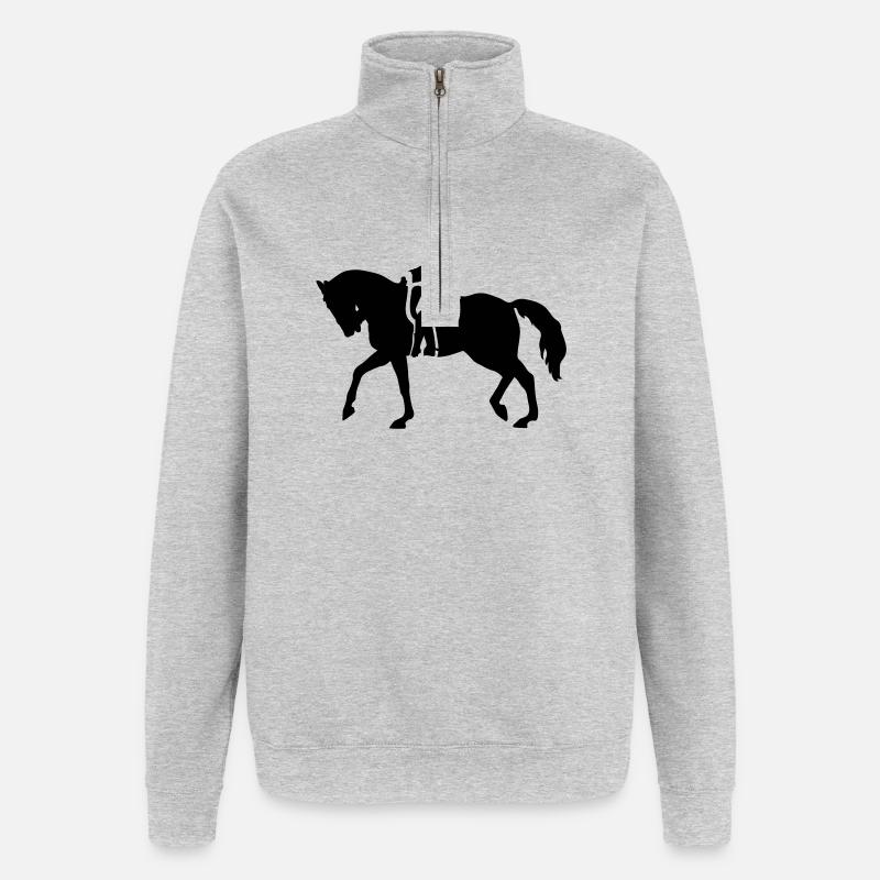 Reitsport - Quarter-Zip-Sweatshirt - Grau meliert