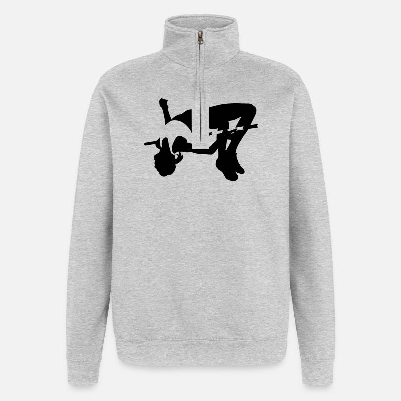 sprung - Sweat à zip 1/4 - gris chiné