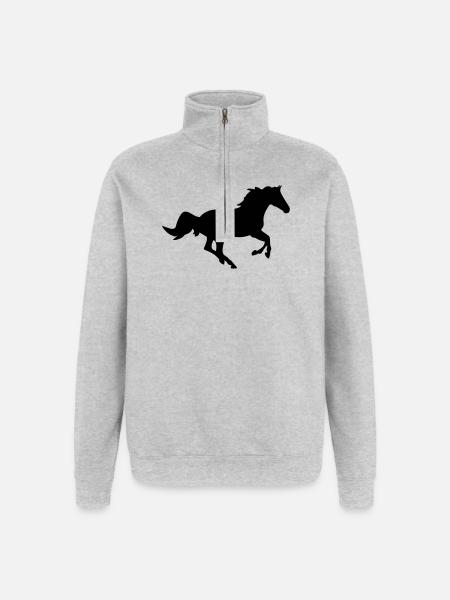 A horse - Quarter-Zip Sweatshirt - heather grey
