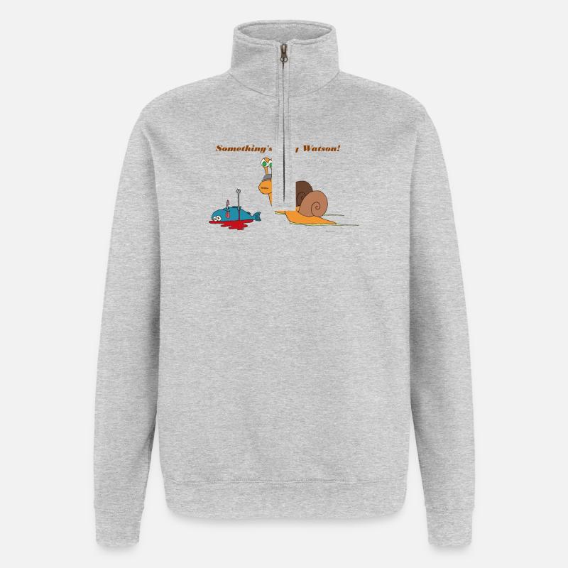 Sherlock Holmes Schnecke - Quarter-Zip-Sweatshirt - Grau meliert