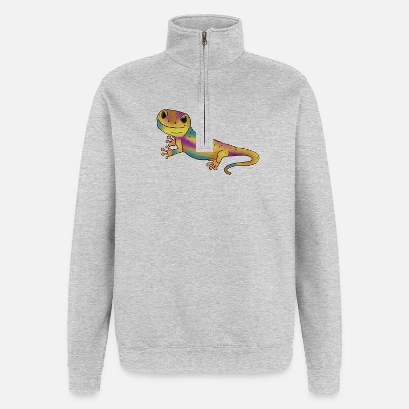 Geko - Quarter-Zip-Sweatshirt - Grau meliert