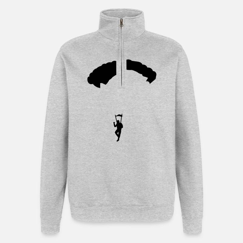 fallschirm_2 - Sweat à zip 1/4 - gris chiné