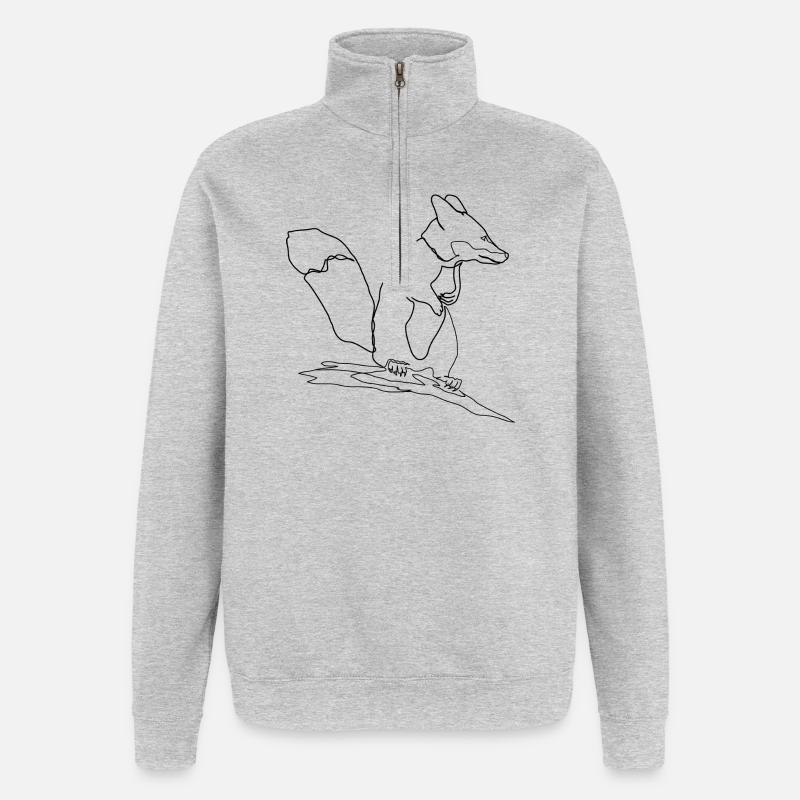 Fox Squirrel Squirrel Fox - Quarter-Zip Sweatshirt - heather grey