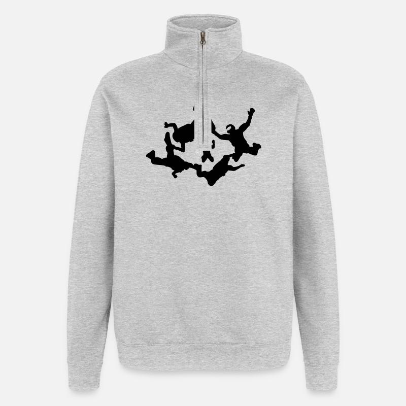 skydiver_7 - Sweat à zip 1/4 - gris chiné