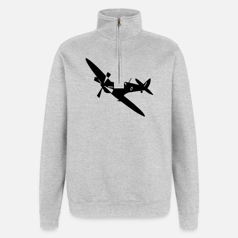 spitfire_1 - Sweat à zip 1/4 - gris chiné