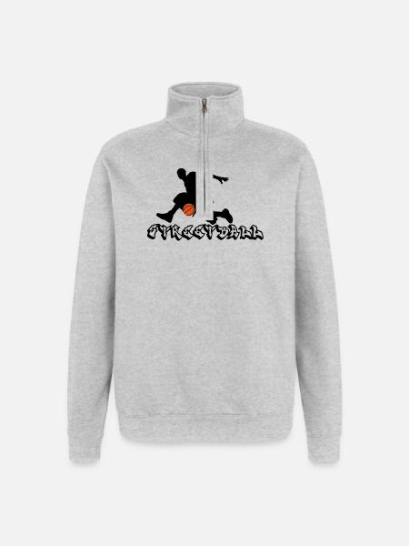 Basketball - Quarter-Zip-Sweatshirt - Grau meliert