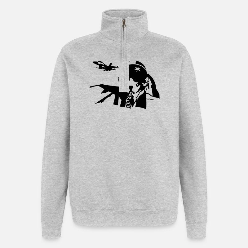 Pilot - Quarter-Zip-Sweatshirt - Grau meliert