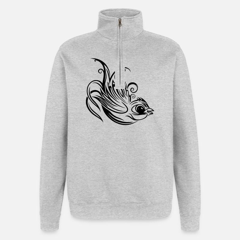 Swallow, spring, spring messenger - Quarter-Zip Sweatshirt - heather grey