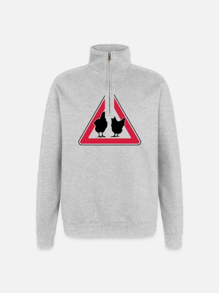 Chicken evening chicken attention free-range hens - Quarter-Zip Sweatshirt - heather grey