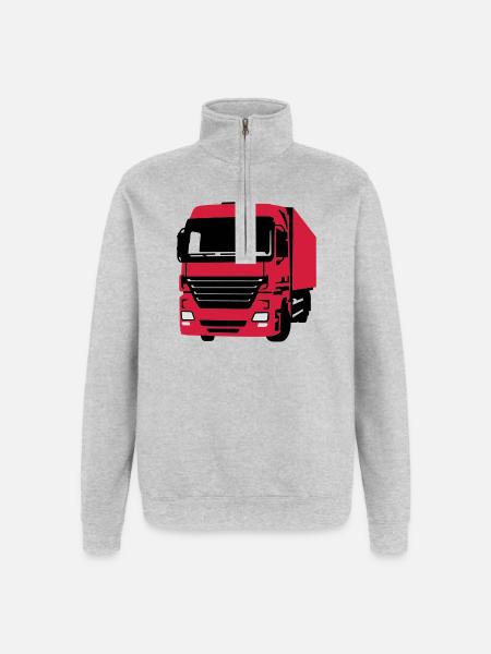 LKW - Quarter-Zip-Sweatshirt - Grau meliert