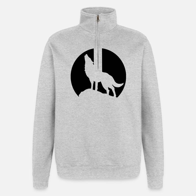 lune de loup - Sweat à zip 1/4 - gris chiné