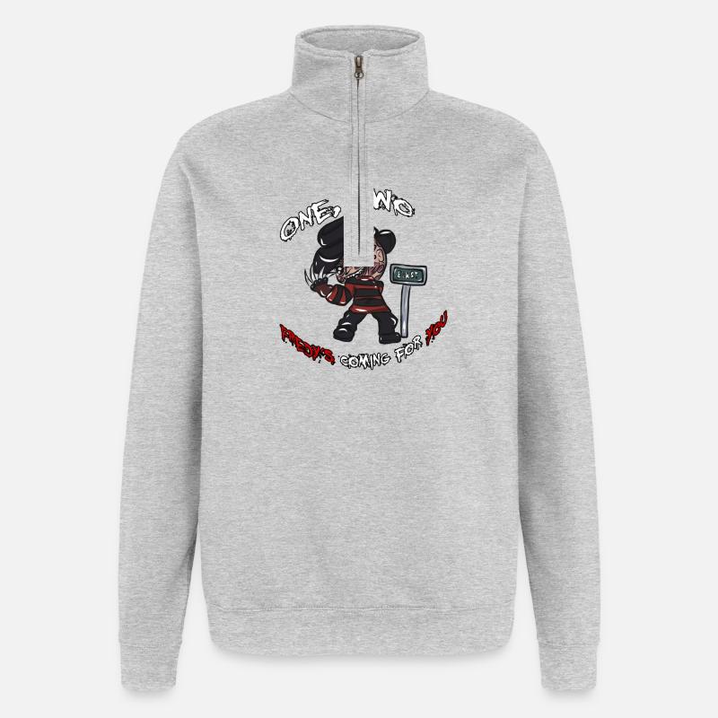 Freddy Halloween Geschenk - Quarter-Zip-Sweatshirt - Grau meliert