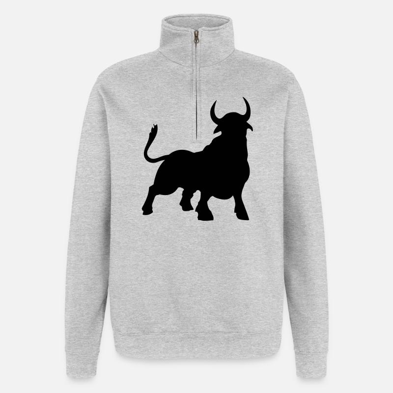 bull - Quarter-Zip Sweatshirt - heather grey