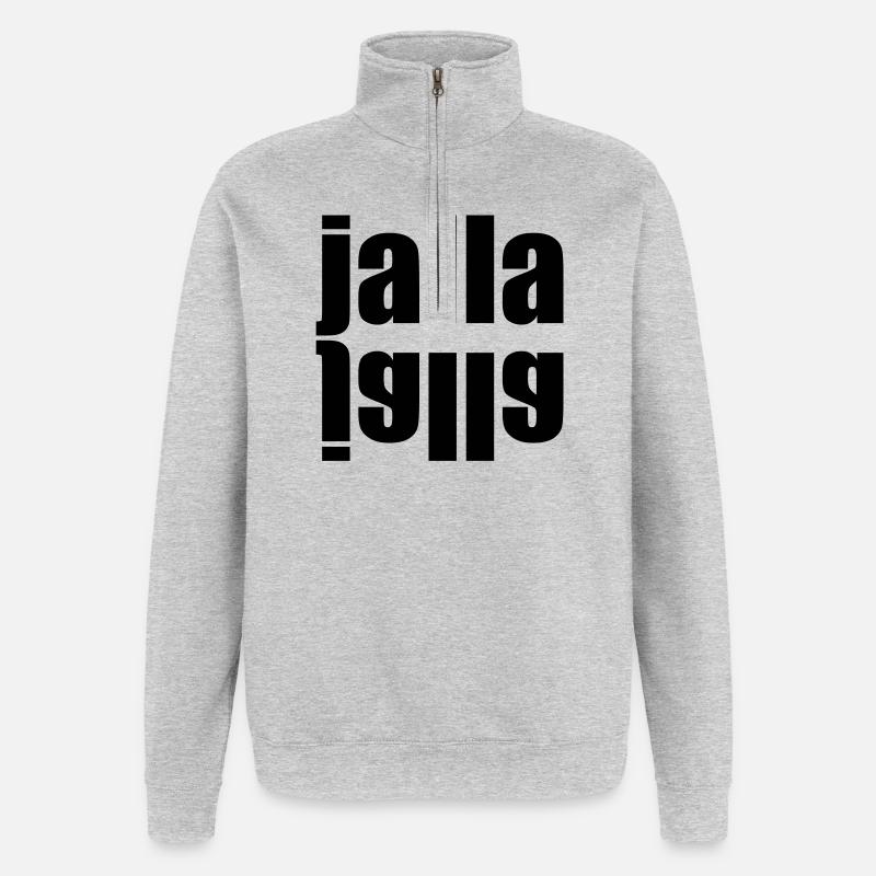 Jalla jalla | schnell schnell - Quarter-Zip Sweatshirt - heather grey