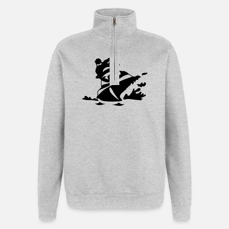 jetski - Sweat à zip 1/4 - gris chiné