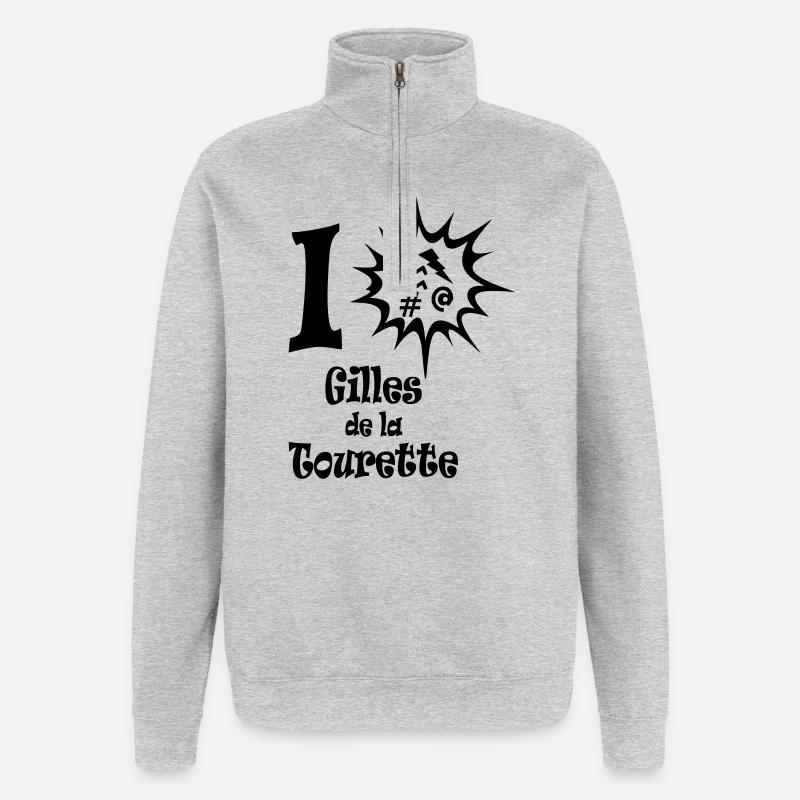 tourett - Quarter-Zip-Sweatshirt - Grau meliert