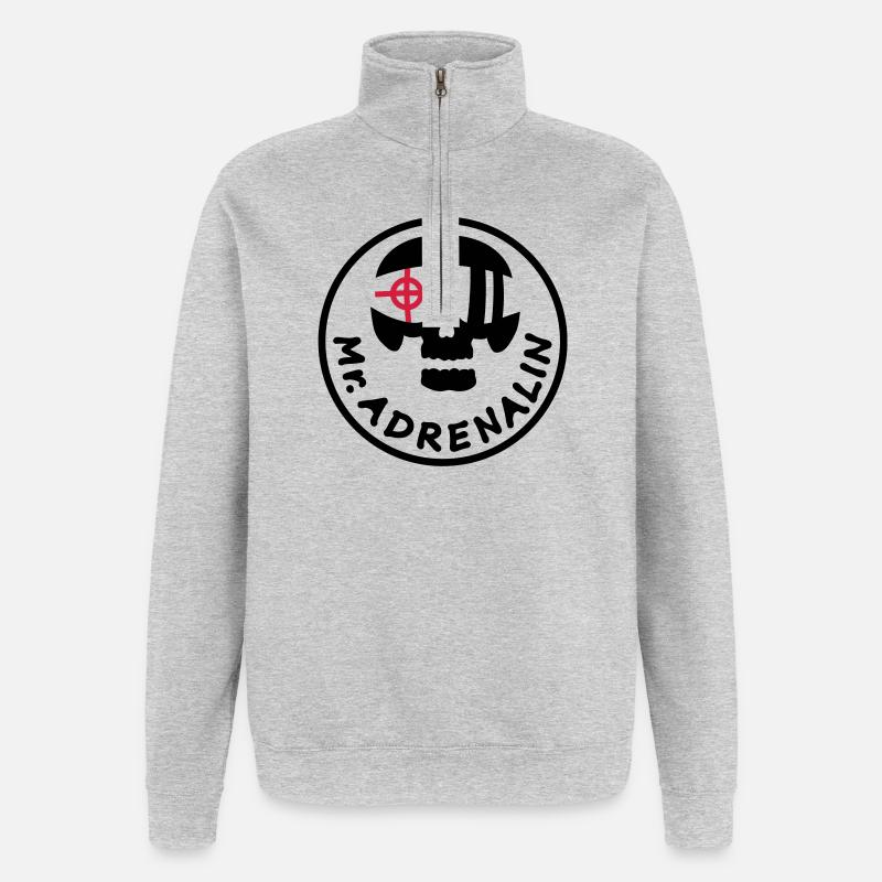 mr_adrenalin_pilot - Sweat à zip 1/4 - gris chiné