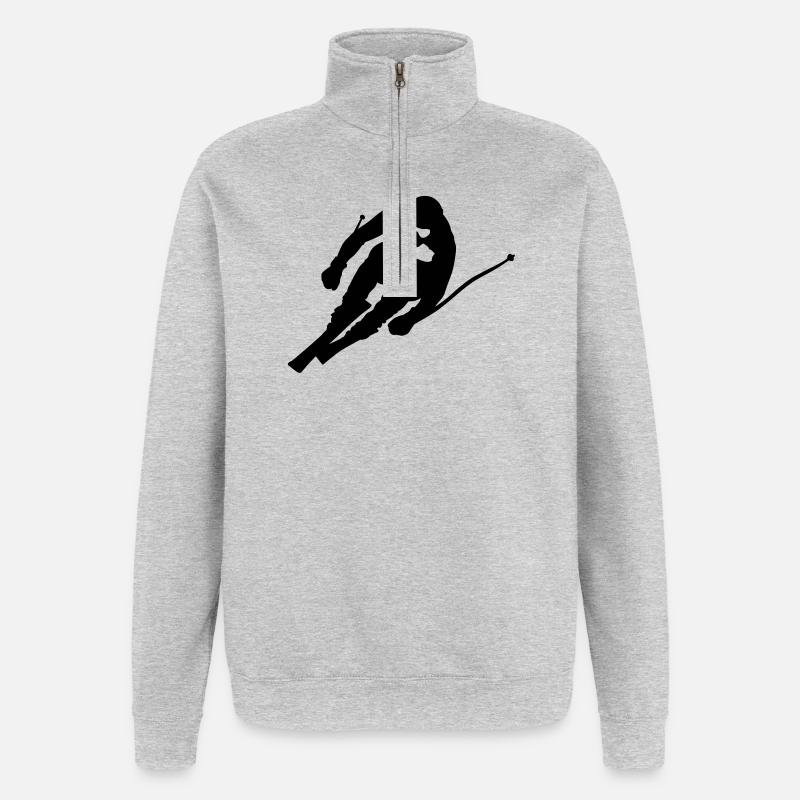 ski_6 - Sweat à zip 1/4 - gris chiné