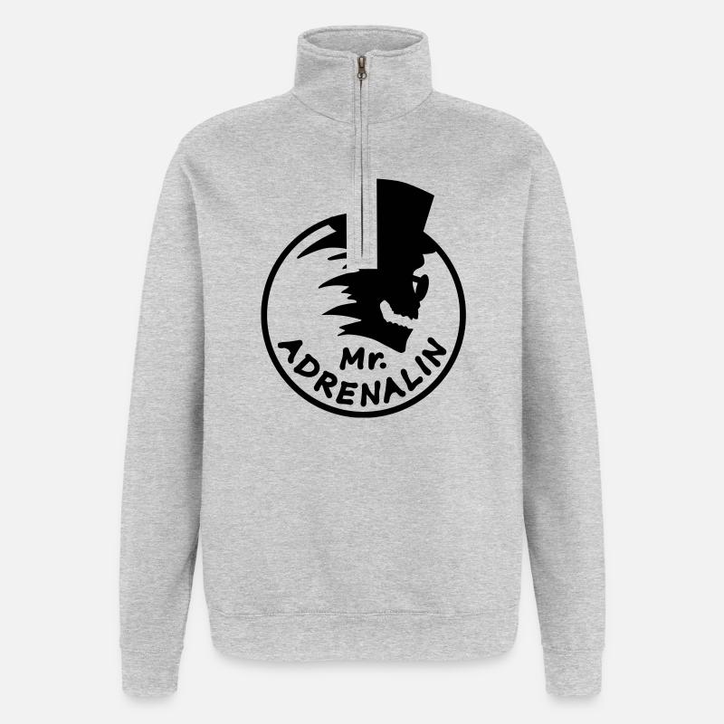 Mr. Adrenalin - Quarter-Zip-Sweatshirt - Grau meliert