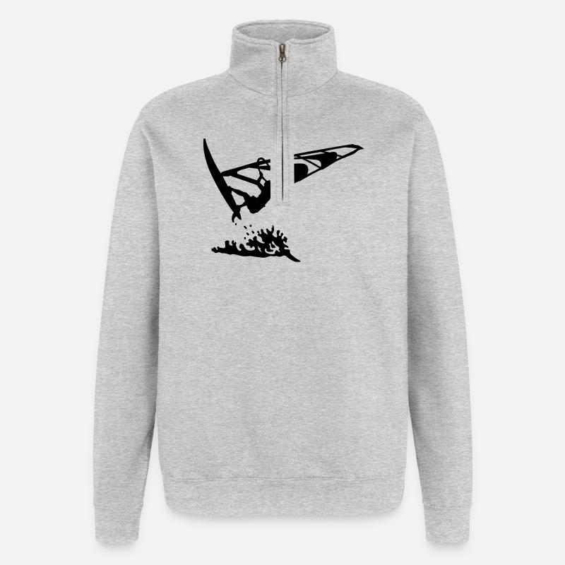 windsurfing - Sweat à zip 1/4 - gris chiné