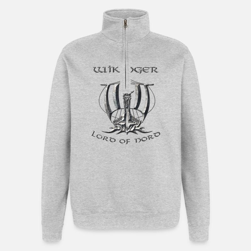 Wikinger 2 - Quarter-Zip-Sweatshirt - Grau meliert