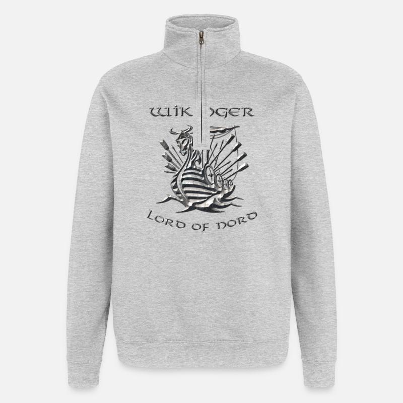 Wikinger 5 - Quarter-Zip-Sweatshirt - Grau meliert