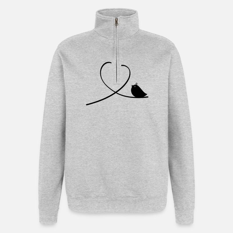 bird - Quarter-Zip Sweatshirt - heather grey