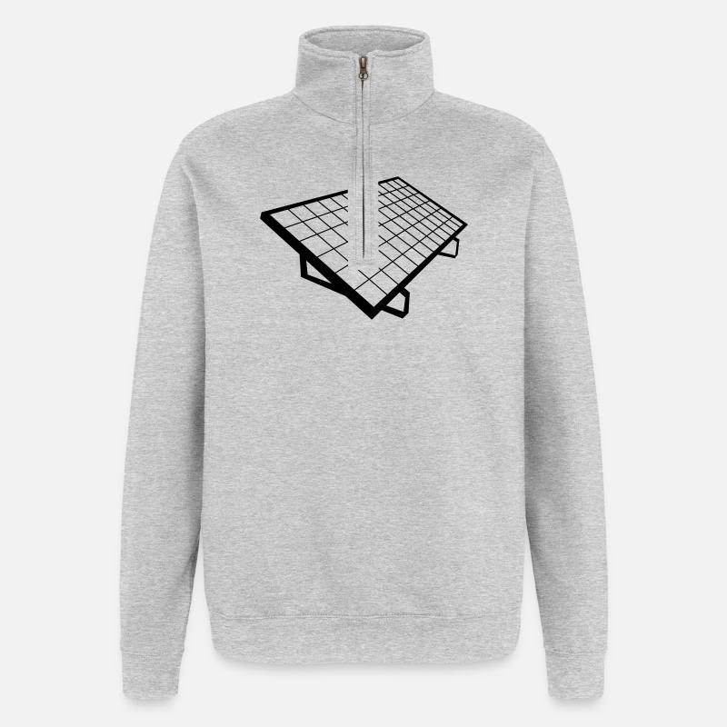 solar panel Solar System - Quarter-Zip Sweatshirt - heather grey