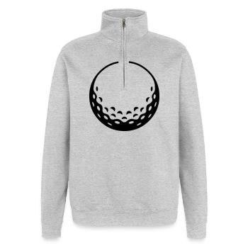 Golfball - einfärbbar - Quarter-Zip-Sweatshirt - Grau meliert - Vorne - AI Model Female 172 light (172cm) & AI Model Male 178 dark (178cm)