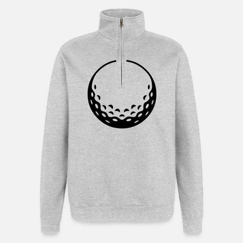 Golfball - einfärbbar - Quarter-Zip-Sweatshirt - Grau meliert