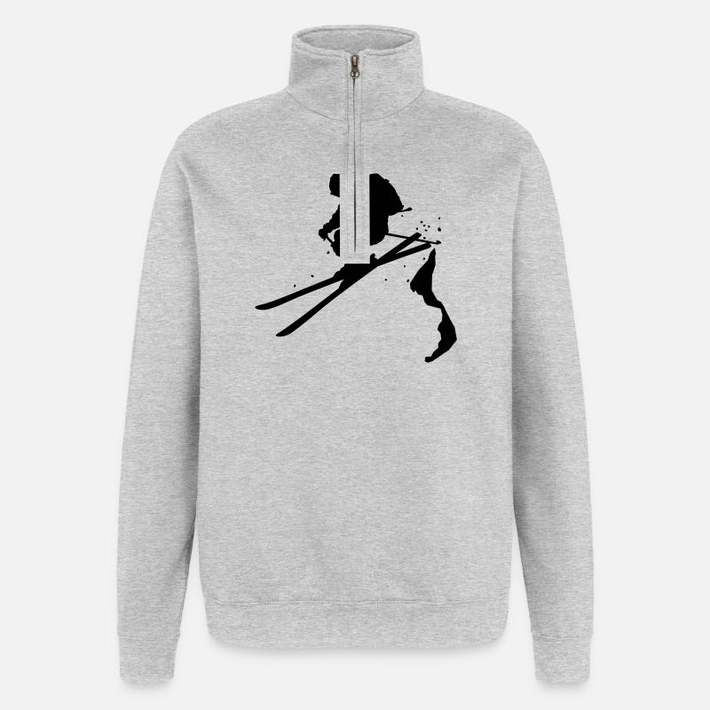 ski_freerider - Sweat à zip 1/4 - gris chiné