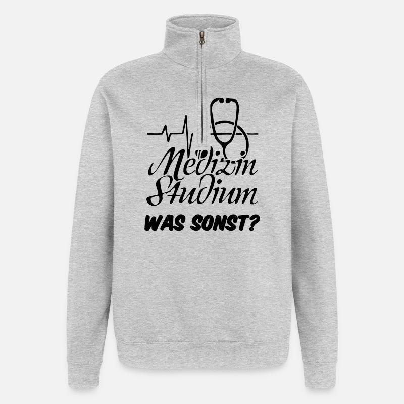 Medizinstudium Medizin Studium Geschenk - Quarter-Zip-Sweatshirt - Grau meliert