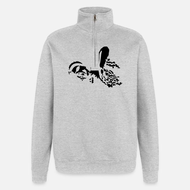 schwimmer_2 - Sweat à zip 1/4 - gris chiné