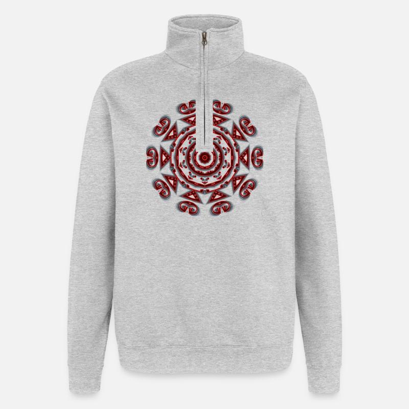 abstrait - Sweat à zip 1/4 - gris chiné