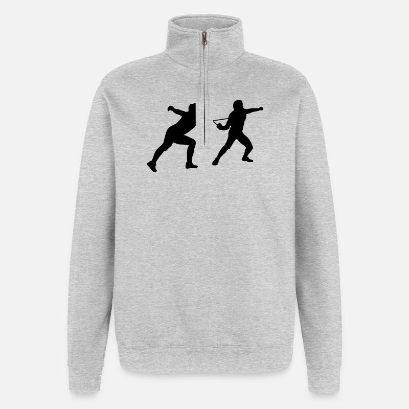 fechten - Sweat à zip 1/4 - gris chiné