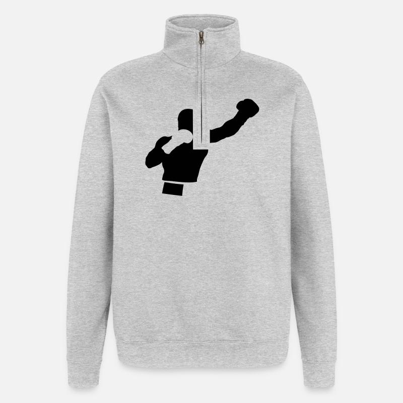 Boxer - Quarter-Zip-Sweatshirt - Grau meliert