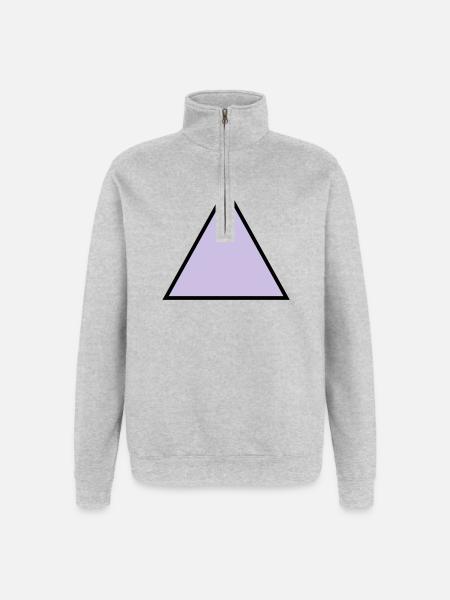 hipster triangle triangle shape - Quarter-Zip Sweatshirt - heather grey