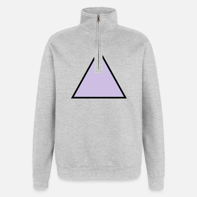forme de triangle hippie triangle - Sweat à zip 1/4 - gris chiné