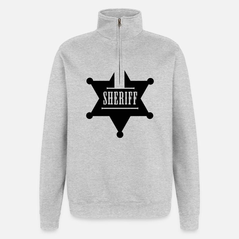 sheriff Chef - Quarter-Zip-Sweatshirt - Grau meliert