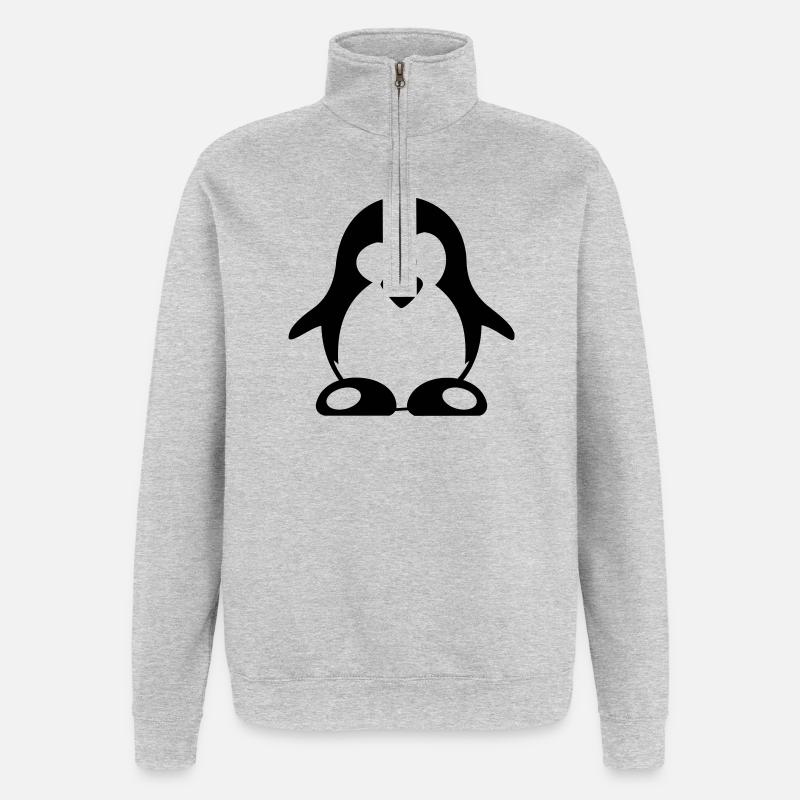pinguin - Quarter-Zip-Sweatshirt - Grau meliert